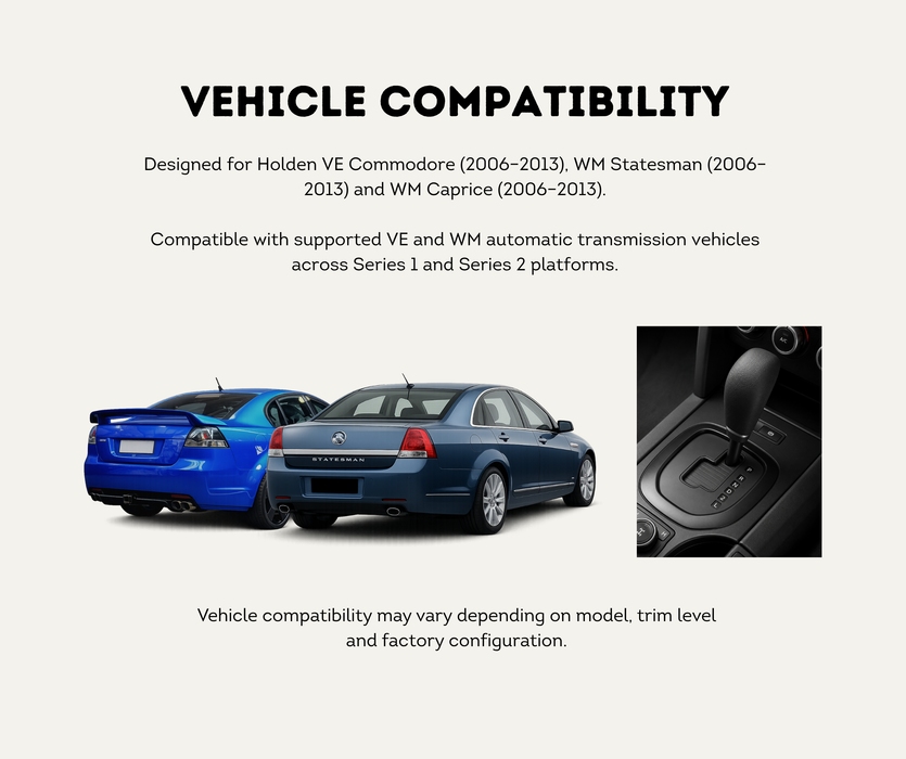 AutoChimp™ Remote Start Kit for Holden VE Commodore | Complete Plug & Play System | SKU: AC-RS-VE-AUTO | Compatible Vehicles