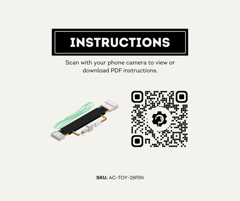 AutoChimp™ Reverse Camera Interface Harness for Toyota Hilux & 70 Series | 28-Pin Camera Integration & Reverse Trigger Signal Harness | SKU: AC-TOY-28PIN | Instructions
