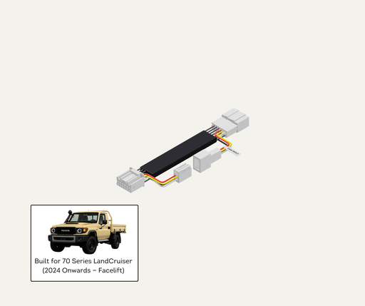 AutoChimp™ Reverse Camera Interface Harness for Toyota LandCruiser 70 Series (2024+ Facelift) | 12-Pin Full Pass-Through Camera Input Harness | SKU: AC-TOY-12PIN | Main