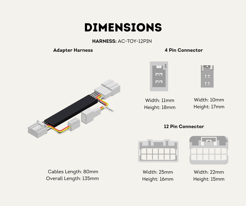 12-pin harness dimensions