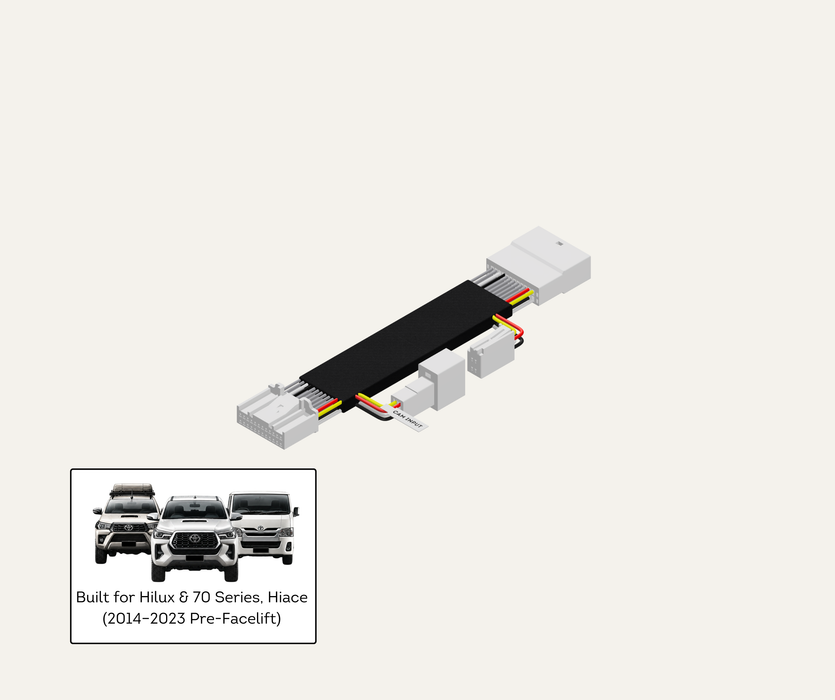AutoChimp™ Reverse Camera Interface Harness for Toyota (2014–2023) | Hilux, 70 Series, Prado, Fortuner & HiAce | 24-Pin Full Pass-Through Camera Input Harness | SKU: AC-TOY-24PIN | Main