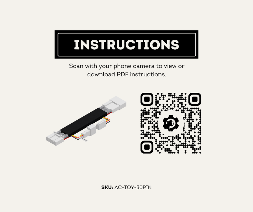 AutoChimp™ Reverse Camera Interface Harness for Toyota (2018–2025) | Hilux, LandCruiser, Prado & More | 30-Pin Full Pass-Through Camera Input Harness | SKU: AC-TOY-30PIN | Instructions