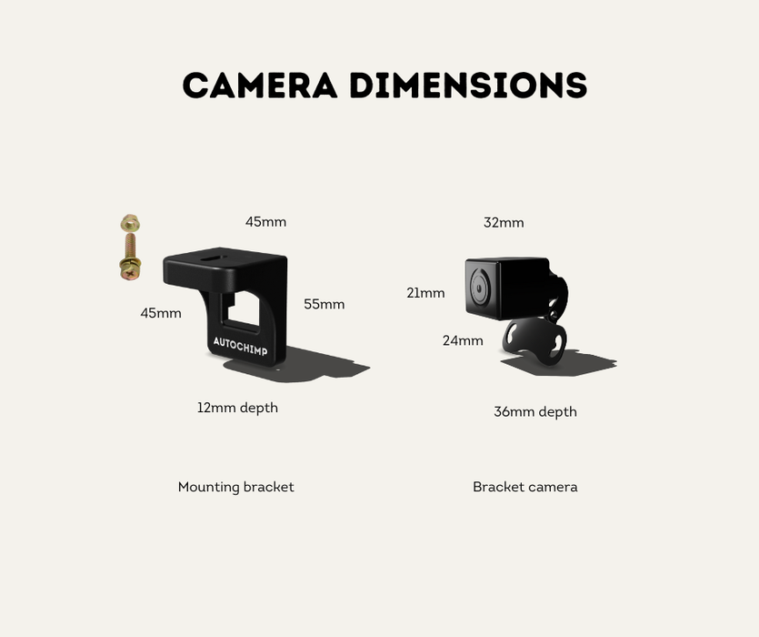 AutoChimp™ Reverse Camera Kit | Toyota LandCruiser 70 Series (2014–2023) | Dimensions