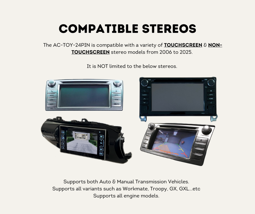 AutoChimp™ Reverse Camera Kit for Toyota Hilux (2014–2020) | AC-TOY-RC4 | Compatible Stereos