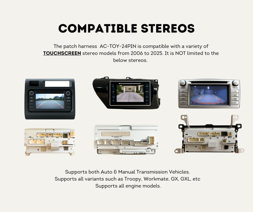 AutoChimp™ Reverse Camera Kit for Toyota LandCruiser GX (2014–2020) | Plug & Play to Factory Stereo | SKU: AC-TOY-RC10 | Compatible Stereos