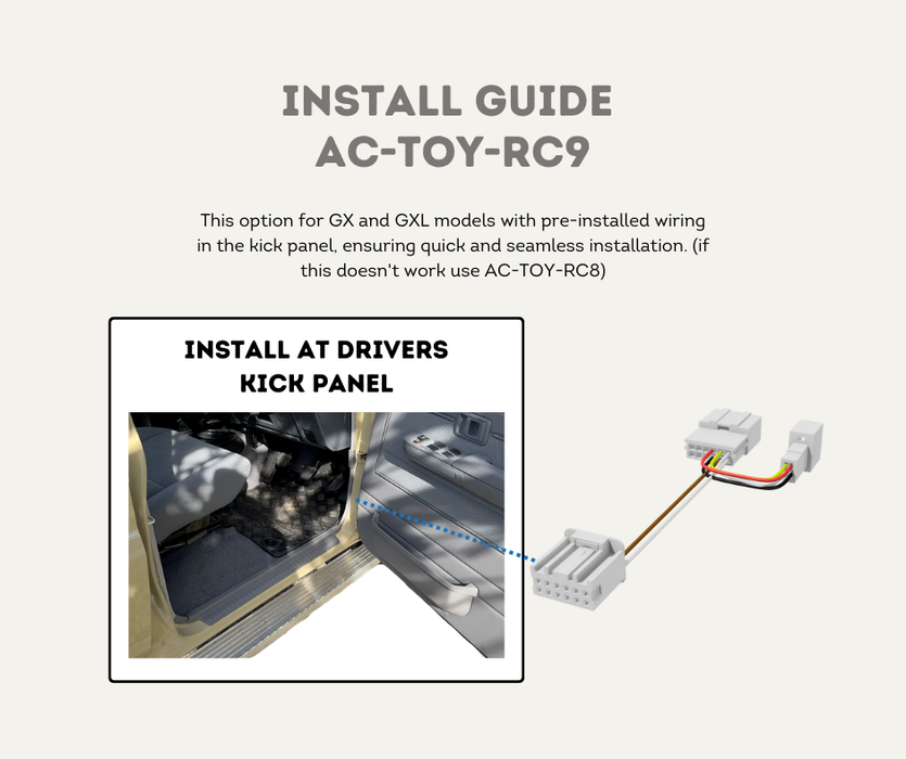 AutoChimp™ Reverse Camera Kit for Toyota Landcruiser 70 Series (2024-2026) | SKU: AC-TOY-RC8-RC9 | Installation Guide RC9