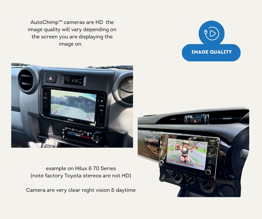 AutoChimp™ Reverse Camera Kit for Toyota Landcruiser 70 Series (2024 onwards) | Image Quality 