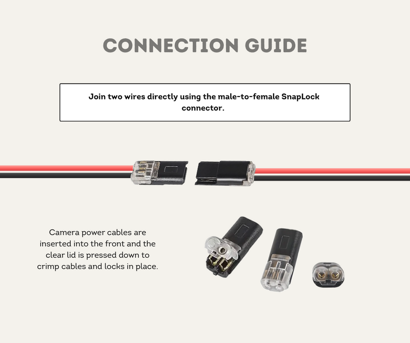 AutoChimp™ SnapLock Inline Connector | 2-Pin Quick Plug | Connection