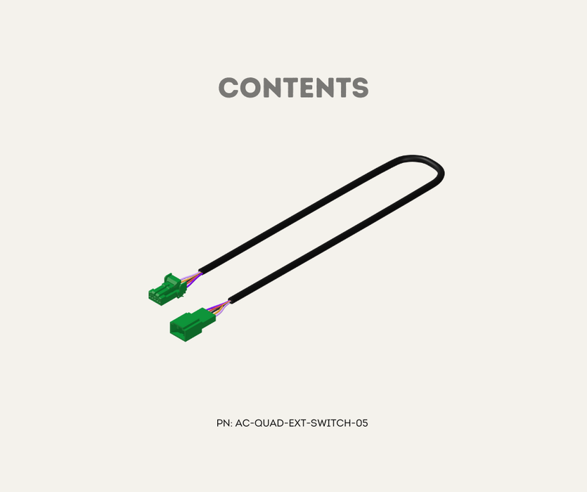 AutoChimp™ Switch Extension Cable | 0.5m 5-Pin Extension for QuadCam Systems | AC-QUAD-EXT-SWITCH-05 | Contents