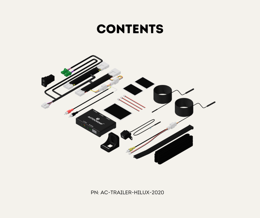 AutoChimp™ Trailer Camera Kit for Toyota Hilux (2020 - 2025) | Plug & Play System | SKU: AC-TRAILER-HILUX-2020 | Contents 2