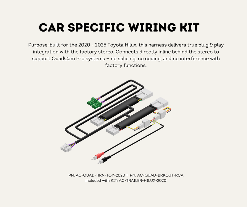 AutoChimp™ Trailer Camera Kit for Toyota Hilux (2020 - 2025) | Plug & Play System | SKU: AC-TRAILER-HILUX-2020 | Car Specific Wiring Kit