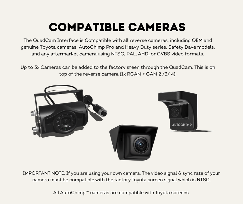 AutoChimp™ Trailer Camera Kit for Toyota Hilux (2020 - 2025) | Plug & Play System | SKU: AC-TRAILER-HILUX-2020 | Compatible Cameras