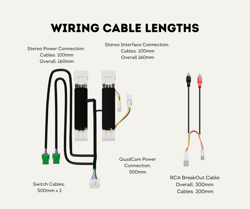AutoChimp™ Trailer Camera Kit for Toyota Hilux (2020 - 2025) | Plug & Play System | SKU: AC-TRAILER-HILUX-2020 | Wiring Cable Lengths
