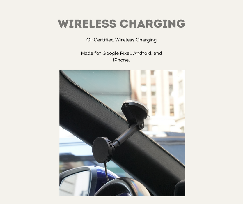 AutoChimp™ Velox Mini Qi2 Dash & Windshield Mount (Black) | iOttie Qi2 Wireless Charging | 15W MagSafe-Compatible Holder | Wireless Charging