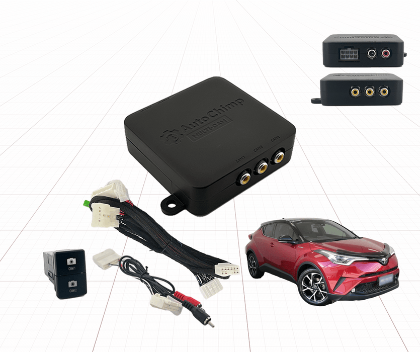 AutoChimp Dual Camera Kit for Toyota C-HR 2016 - 2019 | Reverse Camera On Switch + 2nd Camera Interface | AC-DUAL-CHR-2016 - AutoChimp Electronics