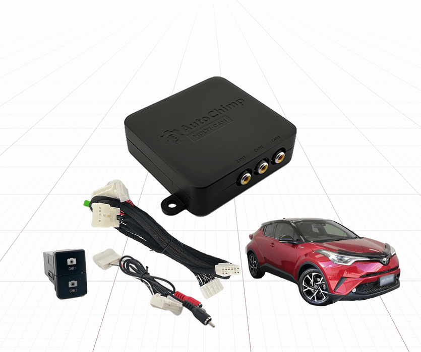 AutoChimp Dual Camera Kit for Toyota C-HR 2016 - 2019 | Reverse Camera On Switch + 2nd Camera Interface | AC-DUAL-CHR-2016 - AutoChimp Electronics