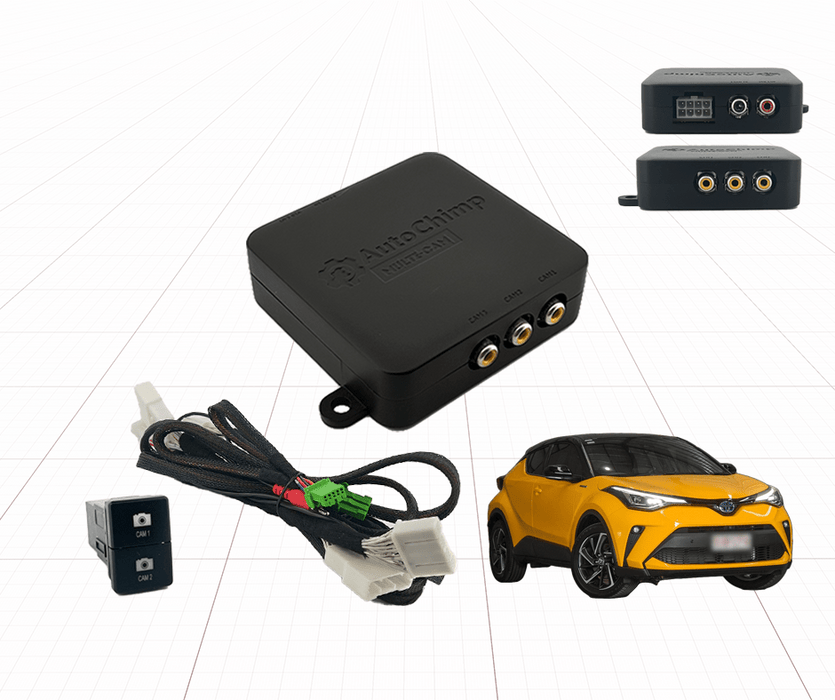 AutoChimp Dual Camera Kit for Toyota C-HR 2020 - 2023 | Reverse Camera On Switch + 2nd Camera Interface | AC-DUAL-CHR-2020 - AutoChimp Electronics