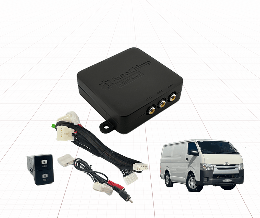 AutoChimp Dual Camera Kit for Toyota Hiace 2016 - 2019 | Reverse Camera On Switch + 2nd Camera Interface | AC-DUAL-HIACE-2016 - AutoChimp Electronics