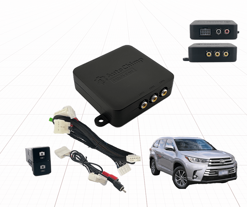 AutoChimp Dual Camera Kit for Toyota Kluger 2014 - 2019 | Reverse Camera On Switch + 2nd Camera Interface | AC-DUAL-KLUGER-2014 - AutoChimp Electronics