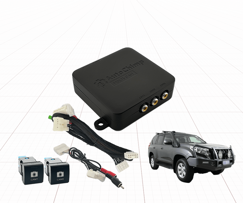 AutoChimp Dual Camera Kit for Toyota Landcruiser Prado 2018 - 2020 | Reverse Camera On Switch + 2nd Camera Interface | AC-DUAL-PRADO-2018 - AutoChimp Electronics