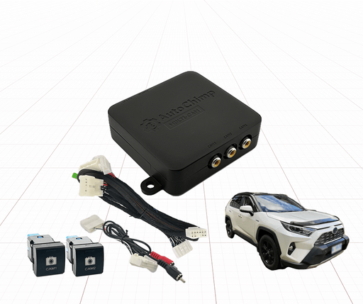 AutoChimp Dual Camera Kit for Toyota Rav4 2019 - 2023 | Reverse Camera On Switch + 2nd Camera Interface | AC-DUAL-RAV4-2019 - AutoChimp Electronics