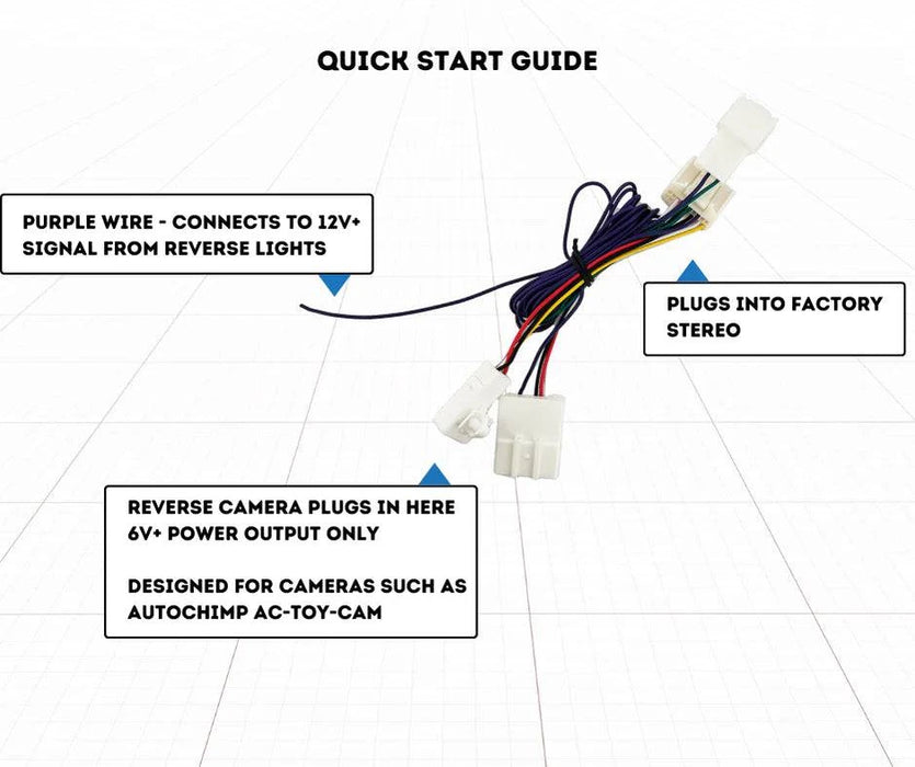AutoChimp Reverse Camera Kit for Toyota Hilux Non-Touchscreen 2006 - 2013 | Add Reverse Camera to Toyota Stereo | AC-TOY-RC1 - AutoChimp Electronics