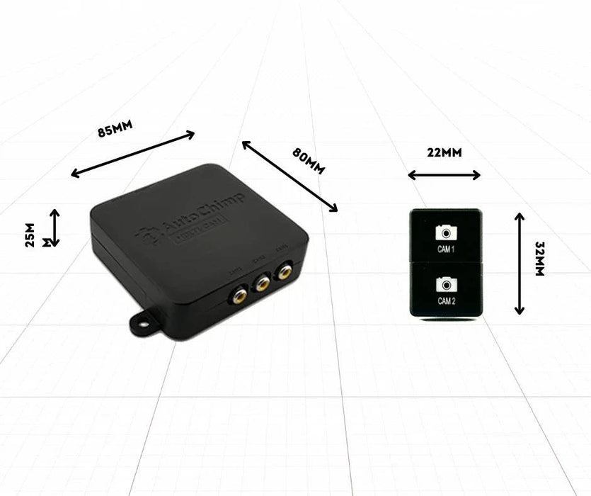 AutoChimp Dual Camera Kit for Toyota Landcruiser Prado 2021 - 2024 | Reverse Camera On Switch + 2nd Camera Interface | AC-DUAL-PRADO-2021 - AutoChimp Electronics