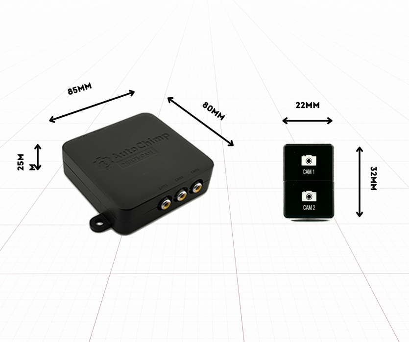 AutoChimp Dual Camera Kit for Toyota C-HR 2020 - 2023 | Reverse Camera On Switch + 2nd Camera Interface | AC-DUAL-CHR-2020 - AutoChimp Electronics